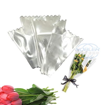 Luvas triangulares transparentes do ramalhete da flor impermeáveis com decoração dos plissados