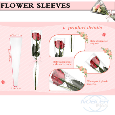 Sacos claros do ramalhete das luvas do ramalhete da flor para única Rose Wrapping Paper