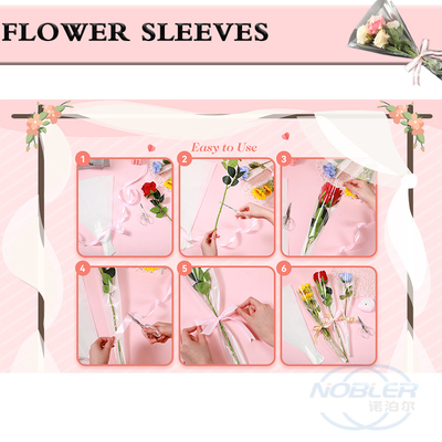 Sacos claros do ramalhete das luvas do ramalhete da flor para única Rose Wrapping Paper
