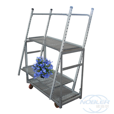 Carrinho de metal dinamarquês holandês com efeito de estufa para transporte de exibição de flores