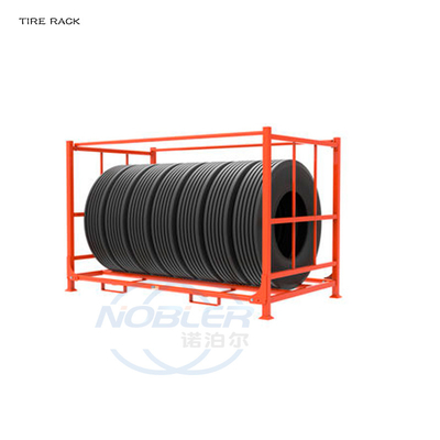 Rack de armazenamento de pneus de caminhão revestido de metal anticorrosivo para armazéns destacável