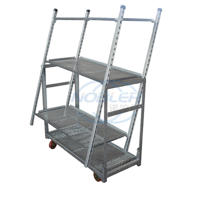 Container dinamarquês 1350mm Standard Flower Trolley dobrado e instalado para rápida rotatividade