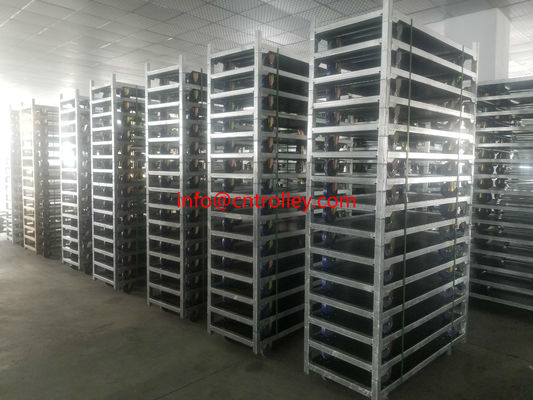 Carrinho Dinamarquês para Flores com Acabamento em Zinco Galvanizado a Quente, Oferecendo Acabamento em Madeira Natural e Capacidade de Carga de 40KG por Prateleira para Manuseio Comercial de Flores