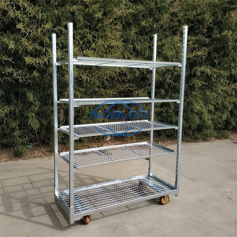 Rodas de borracha Trolley de flores dinamarquesas Camada de folha de metal impermeável e durável para fácil transporte