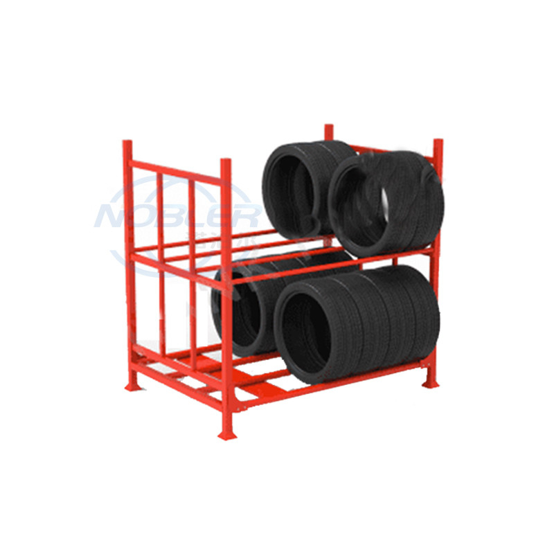 Rack de armazenamento de pneus de caminhão revestido de metal anticorrosivo para armazéns destacável