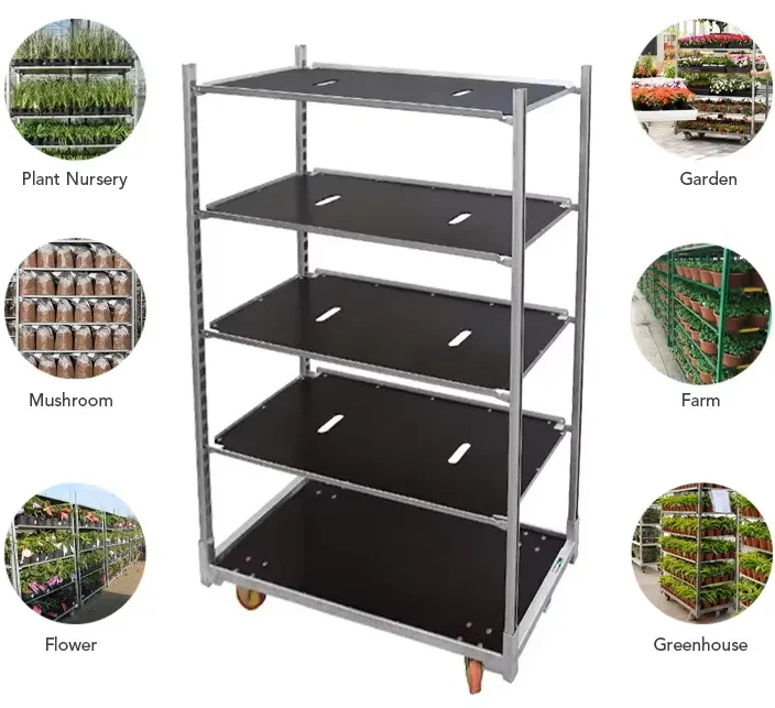 Carrinhos Dinamarqueses para Plantio Agrícola com Revestimento em Pó para Colheita em Estufas